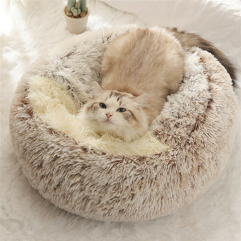 Fluffy Round Cat Bed Nest