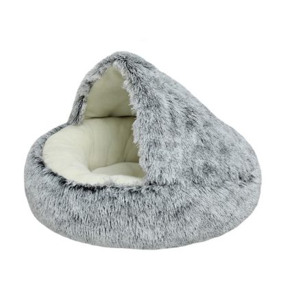 Plush Cat Bed Nest Gray