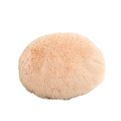 Fluffy round cat blanket apricot